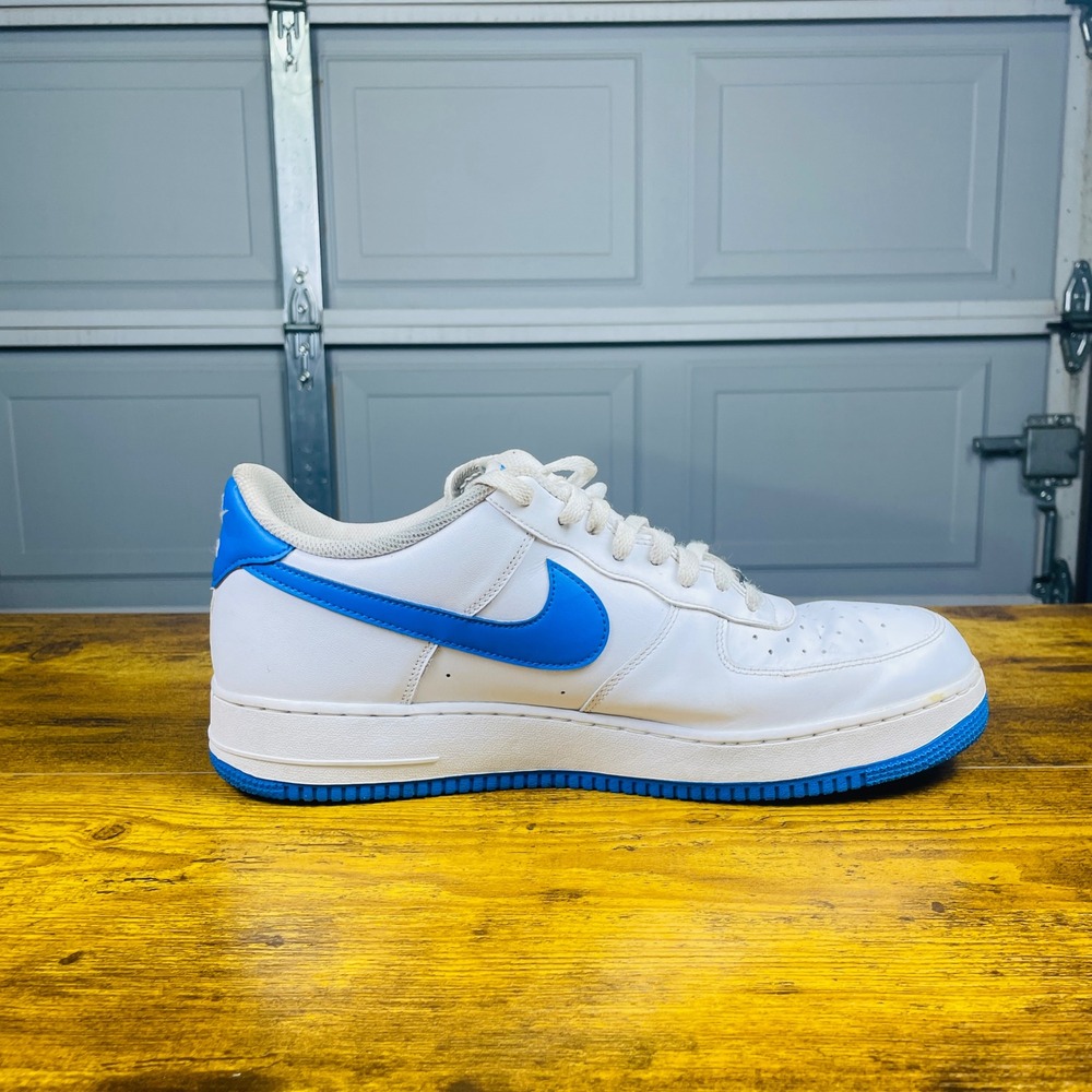 Nike Air Force 1 Low Mens 14 Photo Blue Good Leather Sneakers CJ1379-10 - Picture 2 of 11